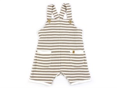 Lil Atelier mocha meringue striped overall shorts